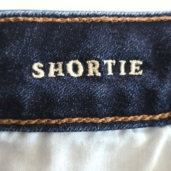 American Eagle Outfitters Super Stretch Shortie Shorts Dark Blue Denim Size 2 - Picture 7 of 12